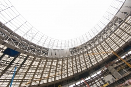 На стадионе «Лужники» завершен монтаж конструкций кровли